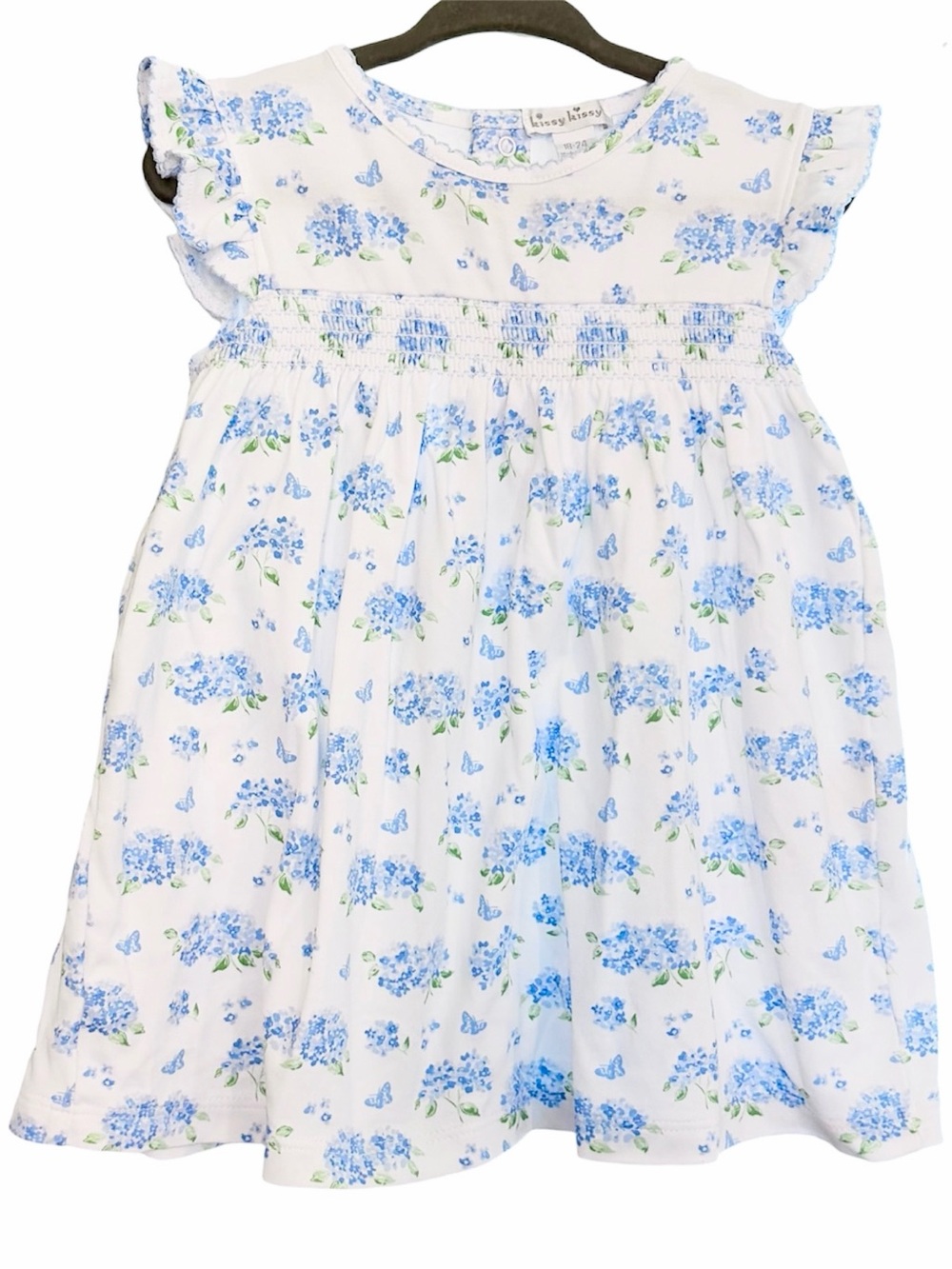 Kissy Kissy Heavenly Hydrangeas Floral Smocked Dress, Pima Cotton, Toddler Girl